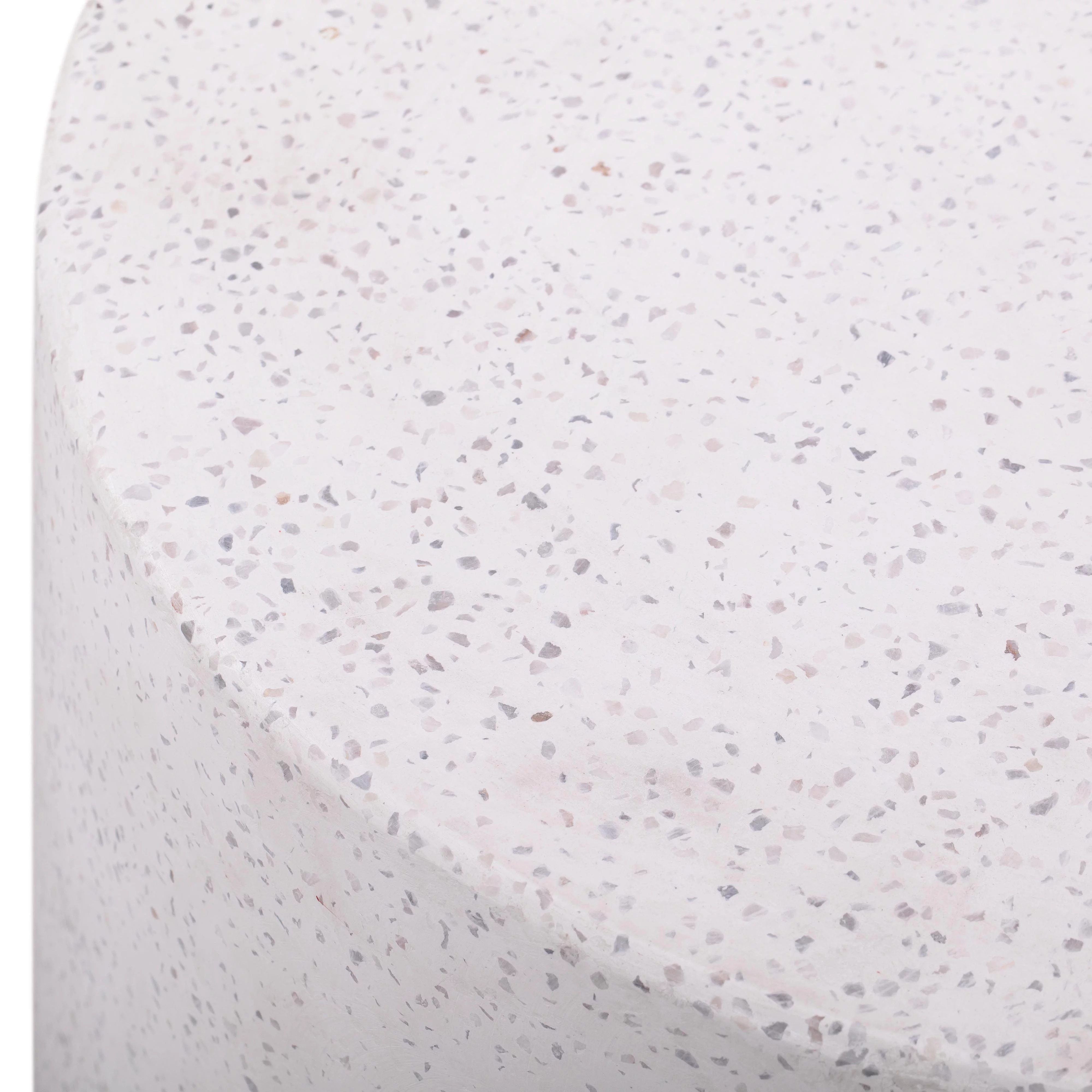 TOV Furniture Terrazzo Round Light Speckled Concrete Side Table