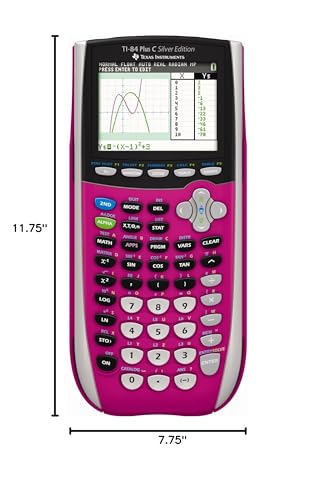 Texas Instruments TI-84 Plus C Silver Edition Graphing Calculator, Pink (Renewed)