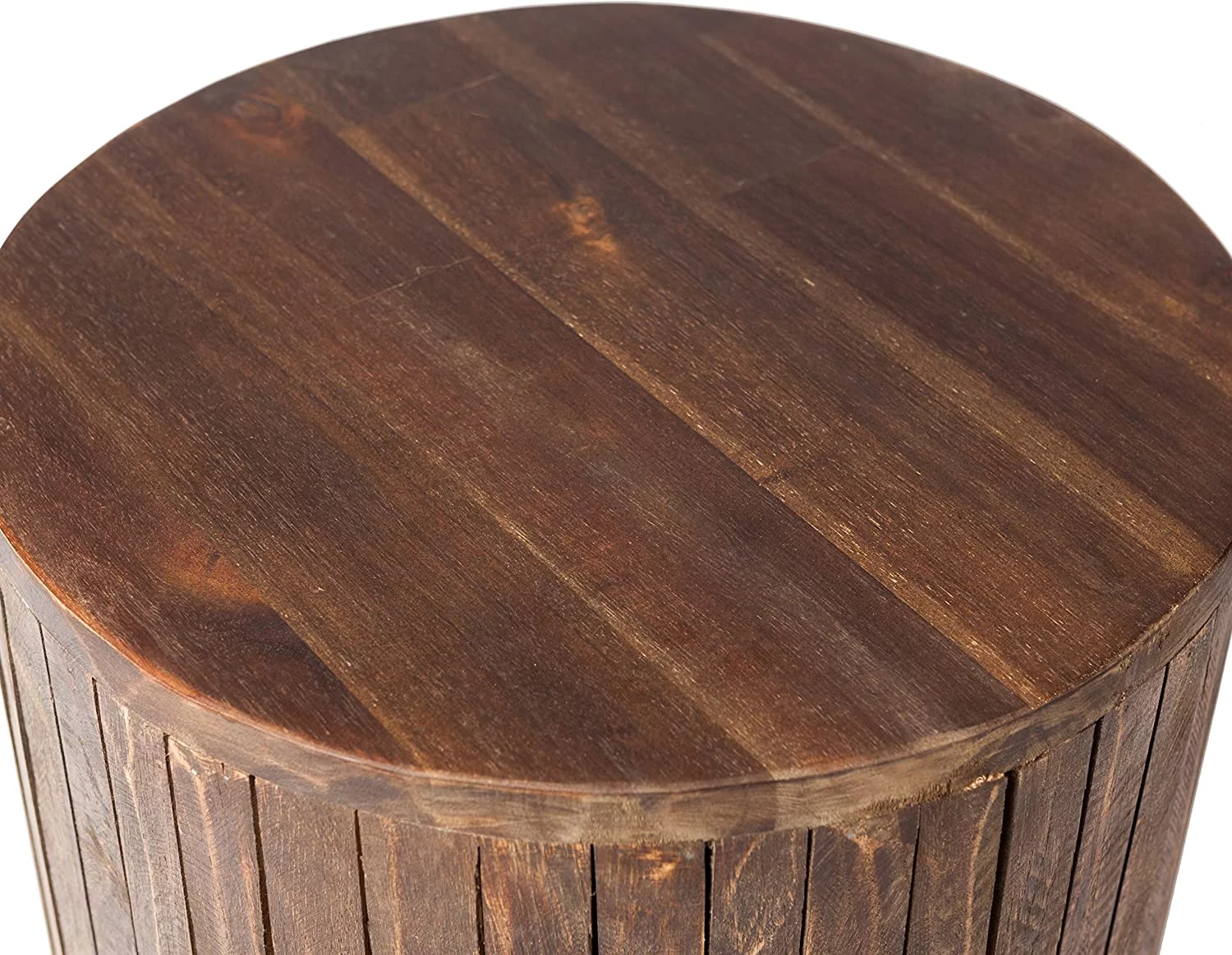 Grapevine PL12094u-BR Michael Recycled Wood Stool End Table, Cacao Brown