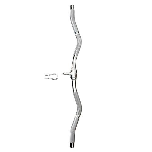 Lat Cable Machine Attachment Curl Pulldown Barbell Revolving Bar, Multi-Exerciser Cable Attachment, Solid Steel Tricep Press Down Bar with Rubber Handgrips & Revolving Hanger