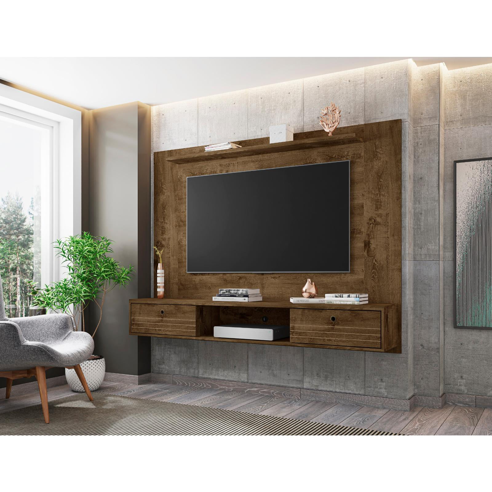 Liberty 70.86 Floating Wall Entertainment Center with Overhead Shelf
