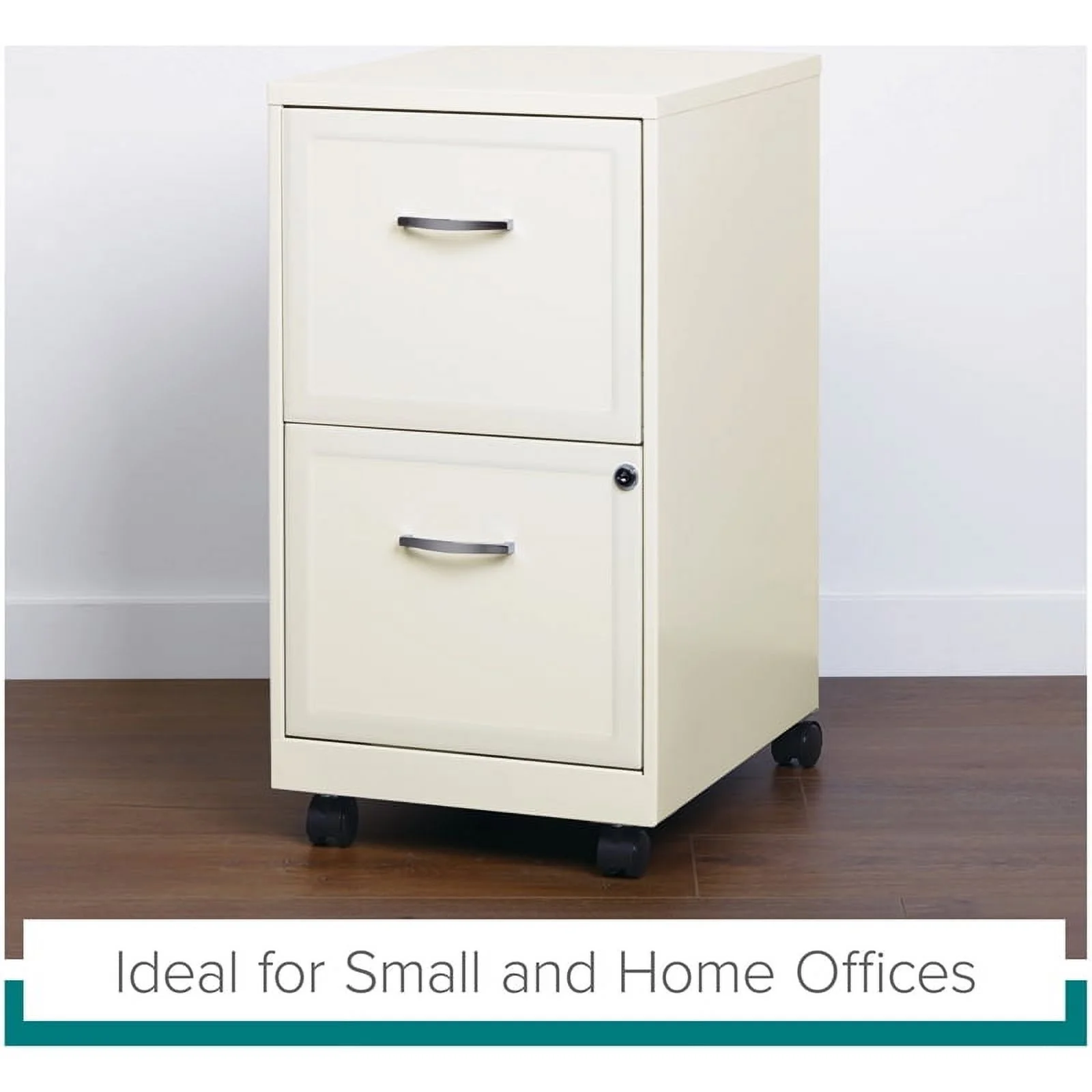 Scranton 2 Drawer Steel Mobile File Cabinet in Pure White