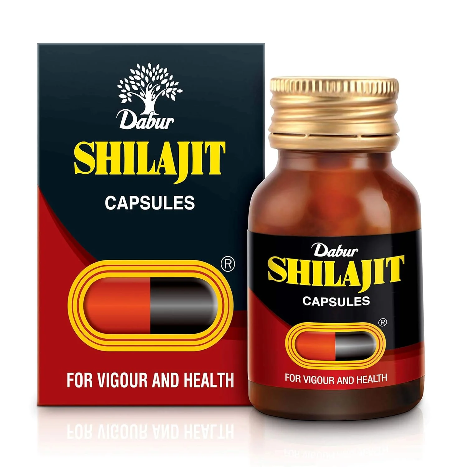 Dabur Shilajit Ayurvedic Capsules - 30 capsules | Pure Shilajit With Antifatigue , Anti Inflammatory Benefits | For Vigour & Strength | Immunity Booster | Ayurvedic Health Tonic