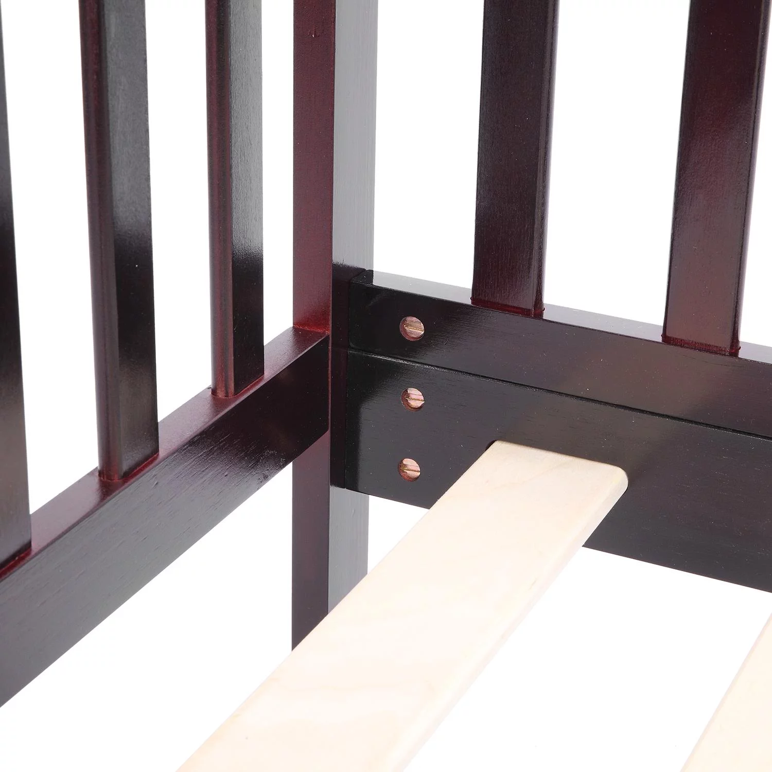 UBesGoo Toddler Bed, Wood Kids Bedframe Children Classic Sleeping Bedroom Furniture w/Safety Rail Fence (Cherry)