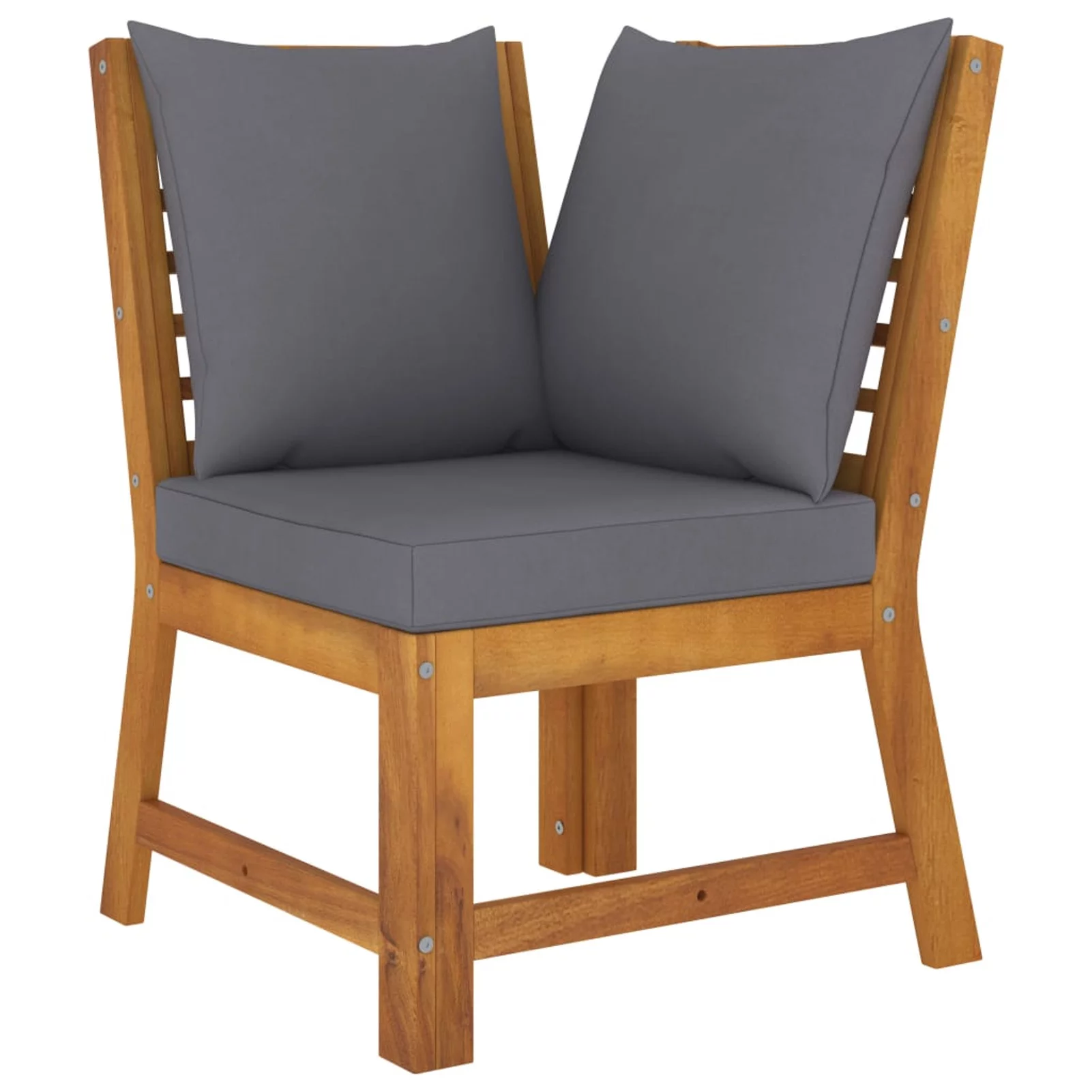 4 Piece Patio Set with Cushion Solid Acacia Wood