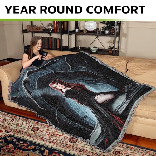 Pure Country Weavers Summon The Reaper Woven Blanket by Anne Stokes - Fantasy Gift Cotton Tapestry Throw - Made in The USA - 72