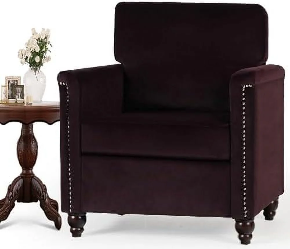 RUNFAYBIU Modern Living Room Chairs  Upholstered Linen Accent Chair  Mid Century Arm Chairs with  Design  Comfy Club Chair for Bedroom  Small Spaces  Reading  Beige