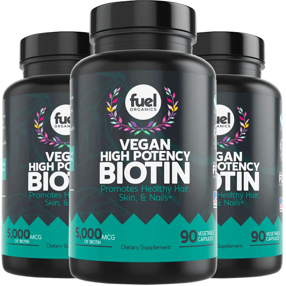 Pure Biotin 5000mcg Supplement Hair, Skin & Nails - 90 day Vitamin