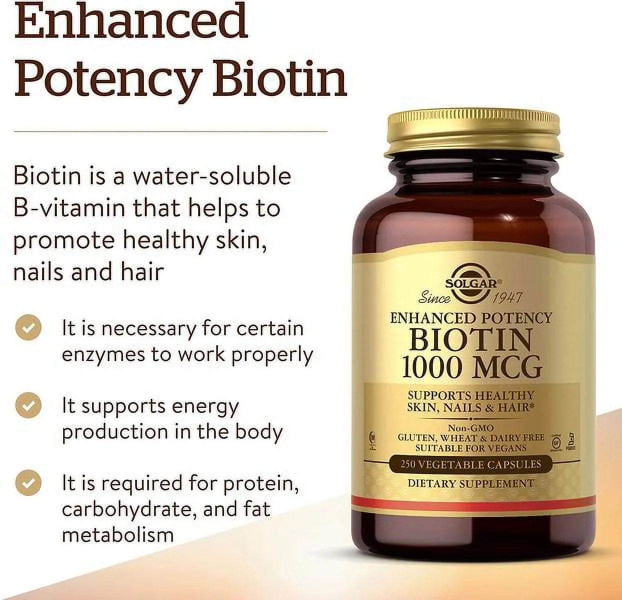 Solgar - Biotin 1000 mcg, 250 Vegetable Capsules - 2 Packs