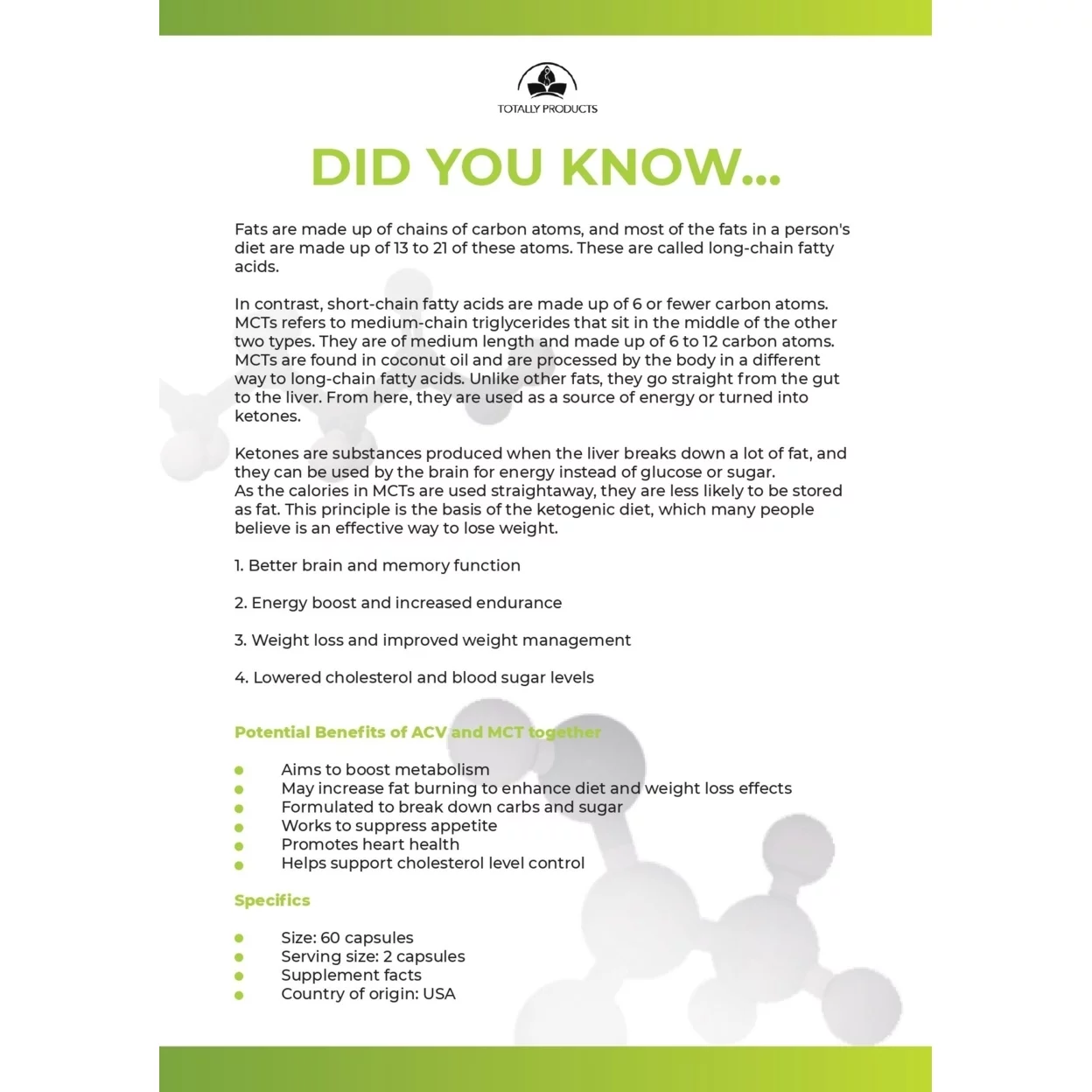 Apple Cider Vinegar with MCT Oil Complex (120 capsules)