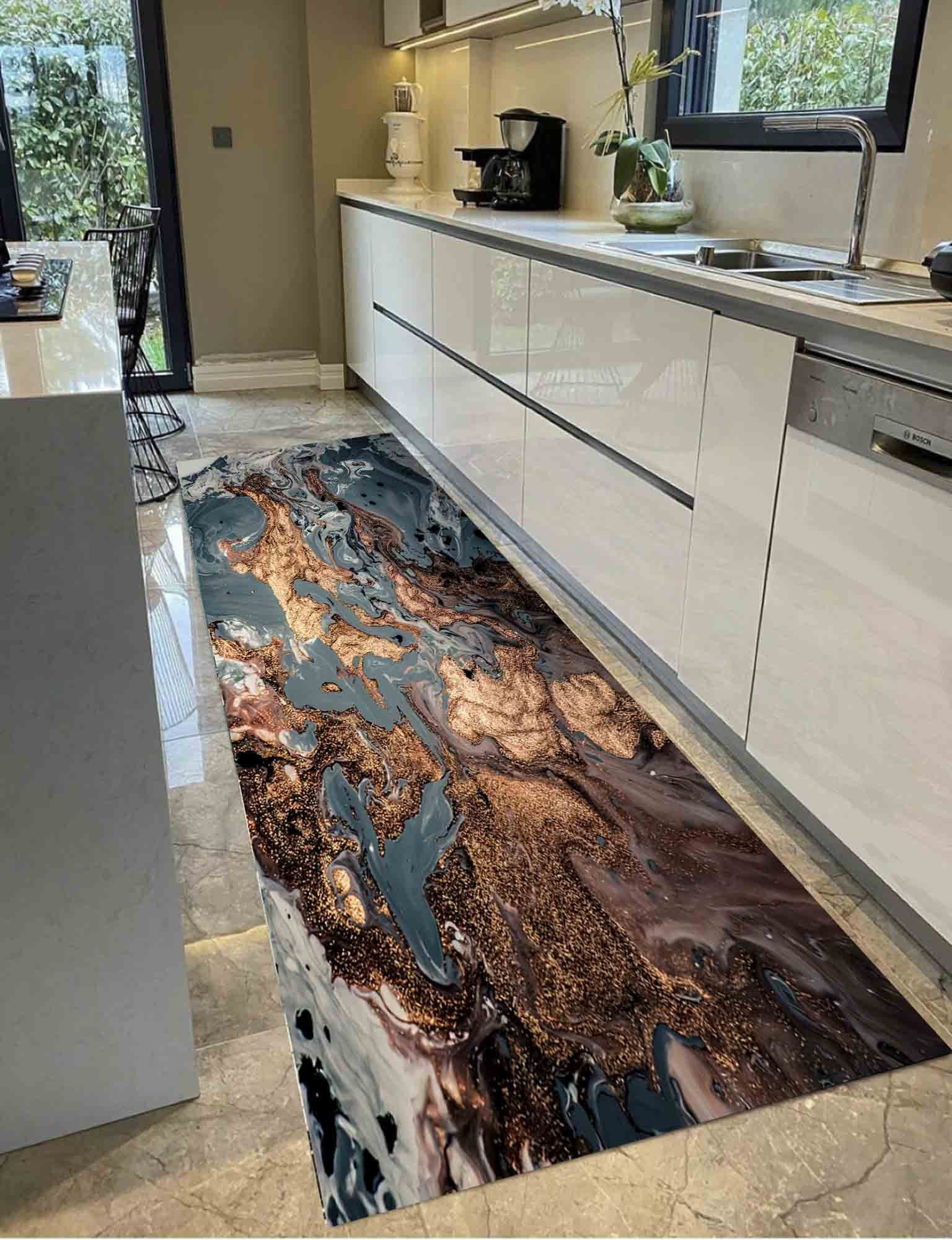 Alcohol Ink Rugs, Luxury Rugs, Shimmery Rug, Personalized Rugs, Hallway Rugs, Living Room Rugs, Marble Rug, Runner Rugs, Printed Rug, 2'x3' - 60x90 cm