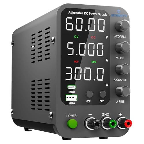 DC Power Supply Variable, 0-120V 0-3A Switching Bench Power Supply with 20W USB & Type-C Quick-Charge, Encoder Corase & Fine Adjustment Knob, Output Switch, 4-Digit LED Display - SPS-12003V