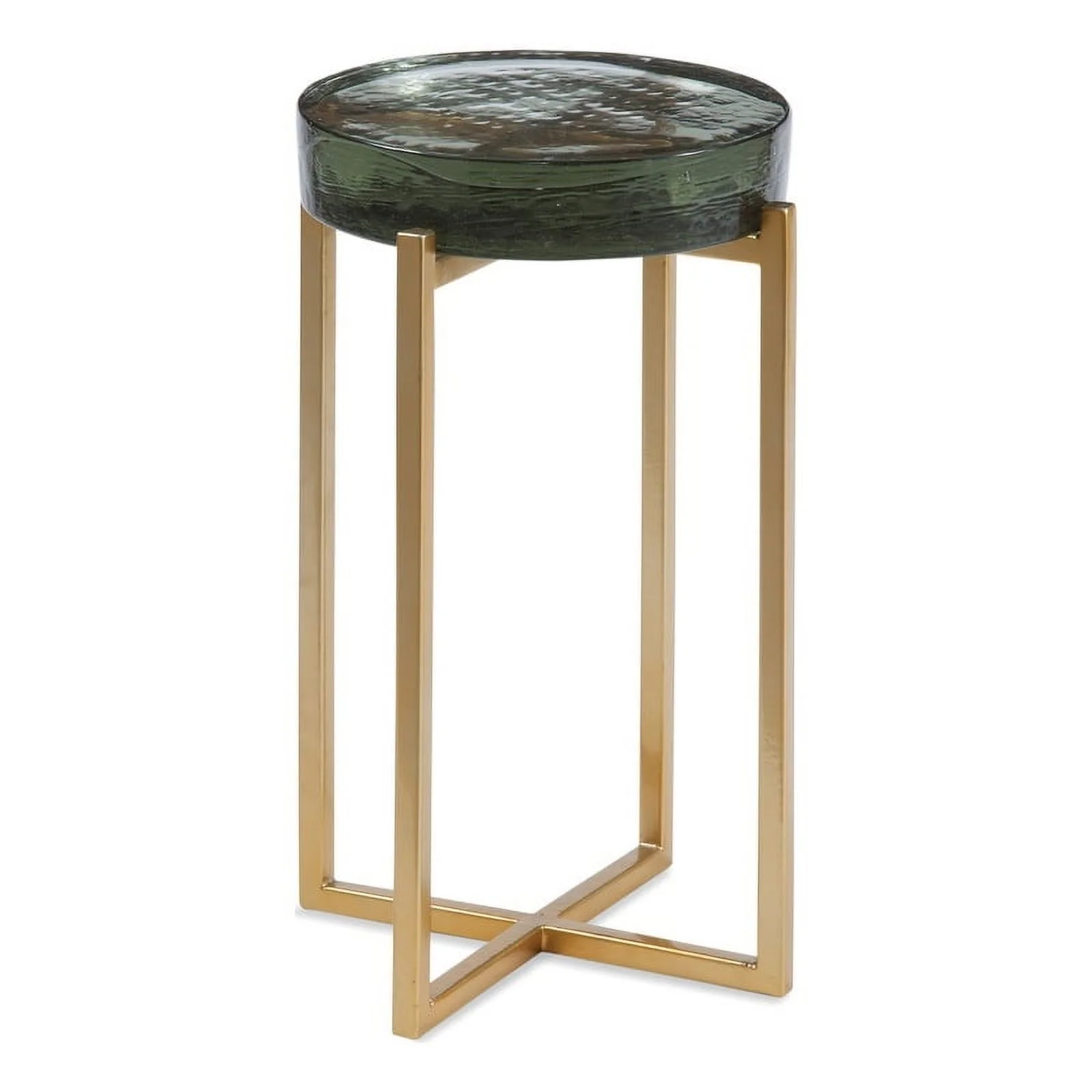 Laine Metal and Cast Glass Accent Table in Gold