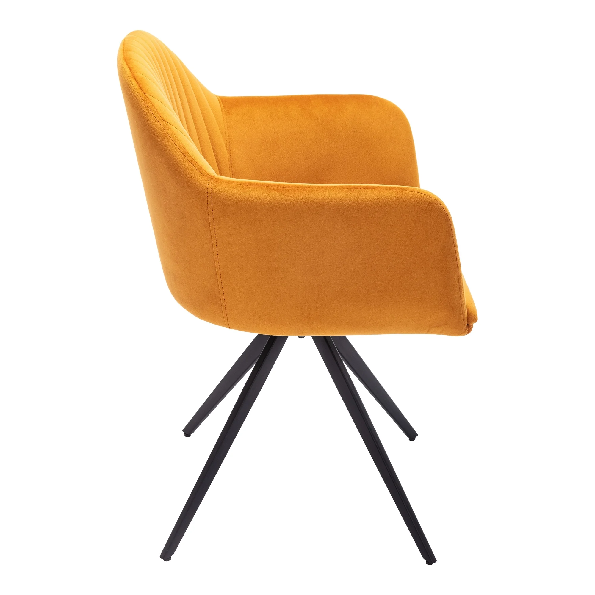 Rowe Swivel Arm Velvet Chair Cognac