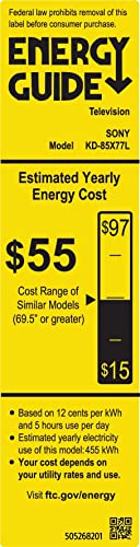 Sony 75 Inch 4K Ultra HD TV X77L Series: LED Smart Google TV KD75X77L- Latest Model, Black