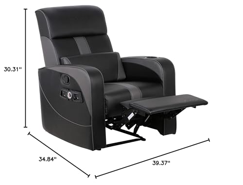 X Rocker Gamma Recliner Gaming Chair, 2.1 Bluetooth Audio System, Headrest Mounted Speakers, Built-in Footrest and Cupholder, 718001, 34.84