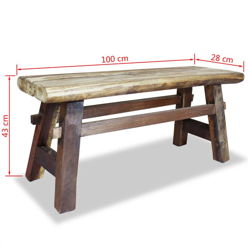 Bench Solid Reclaimed Wood 39.4