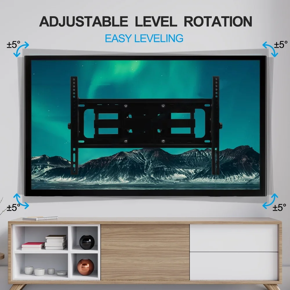 Full Motion TV Wall Mount Bracket 32 to 65 70 inch TV Stand with Articulating Swivel Tilt Extension