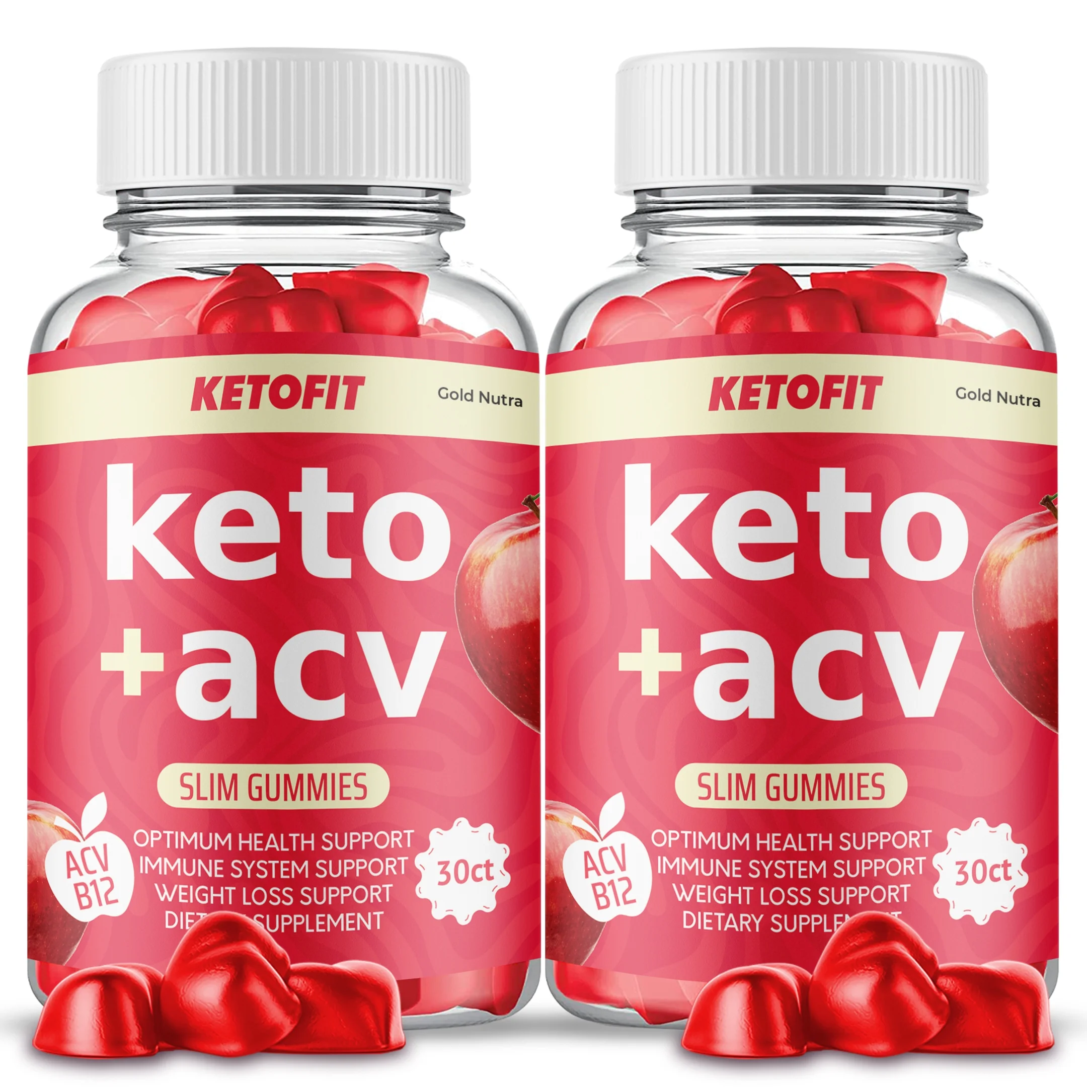 (2 Pack) KetoFit Keto ACV Gummies, Maximum Strength, Apple Cider Vinegar, 2 Month Supply Dietary Supplement