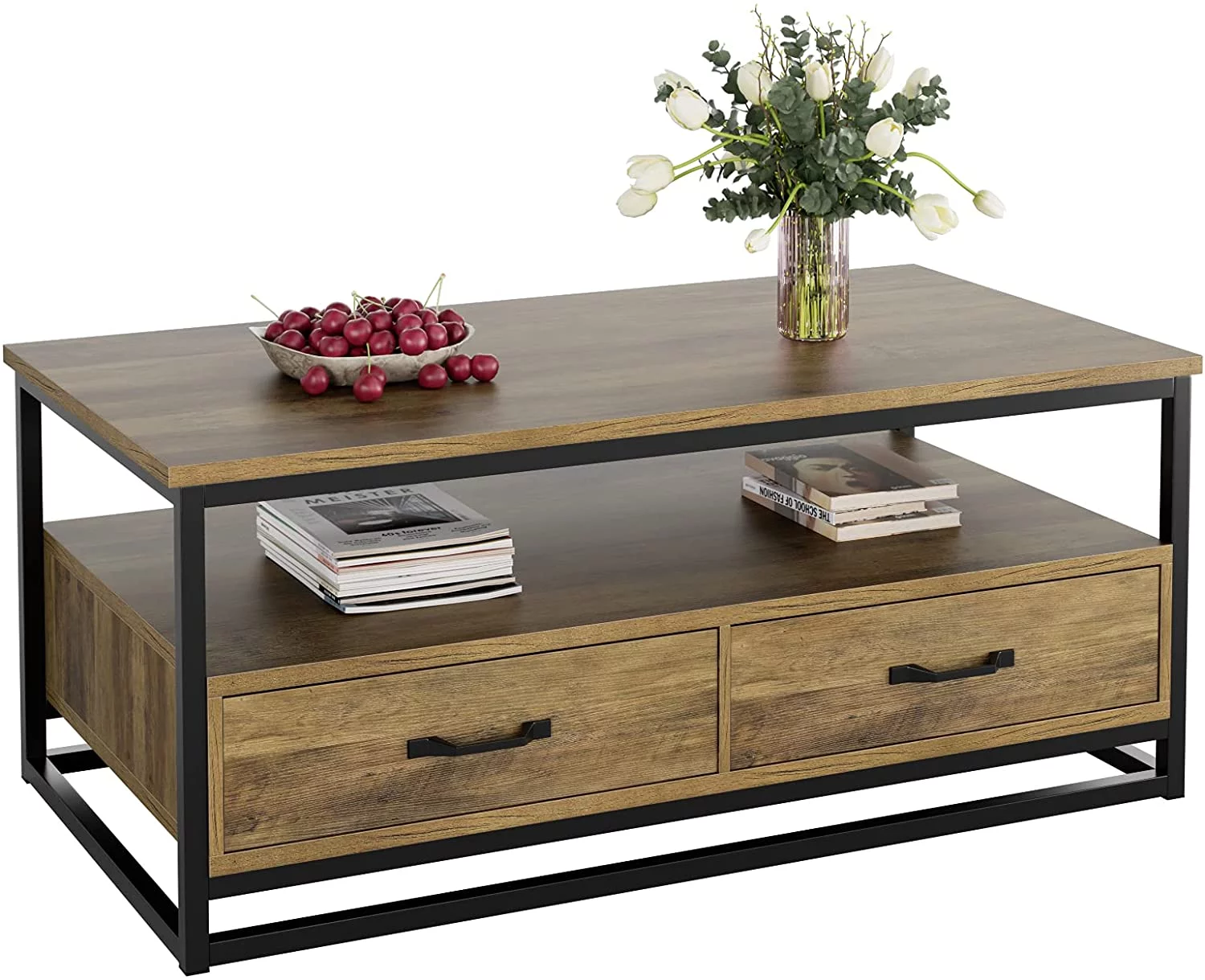 Homfa Coffee Table with Storage for Living Room, 43