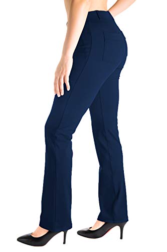 Yogipace,Belt Loops,Women's Petite/Regular/Tall Straight Leg Yoga Dress Pants