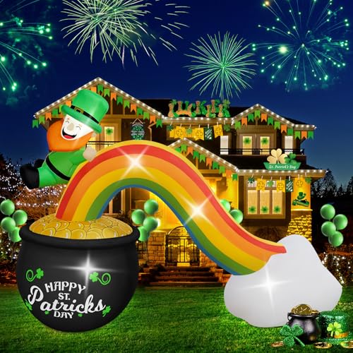 Kalolary 10FT Christmas Inflatables Outdoor Decorations, Candy Castle Inflatable with Santa, Nutcracker Inflatable Blow Up Decoration with LED Lights for Yard, Lawn, Garden Decor