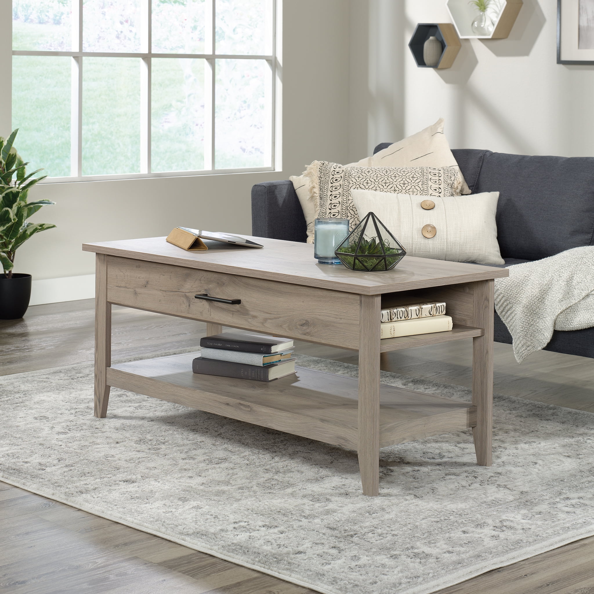 Sauder Summit Station Lift Top Coffee Table, Laurel Oak Finish