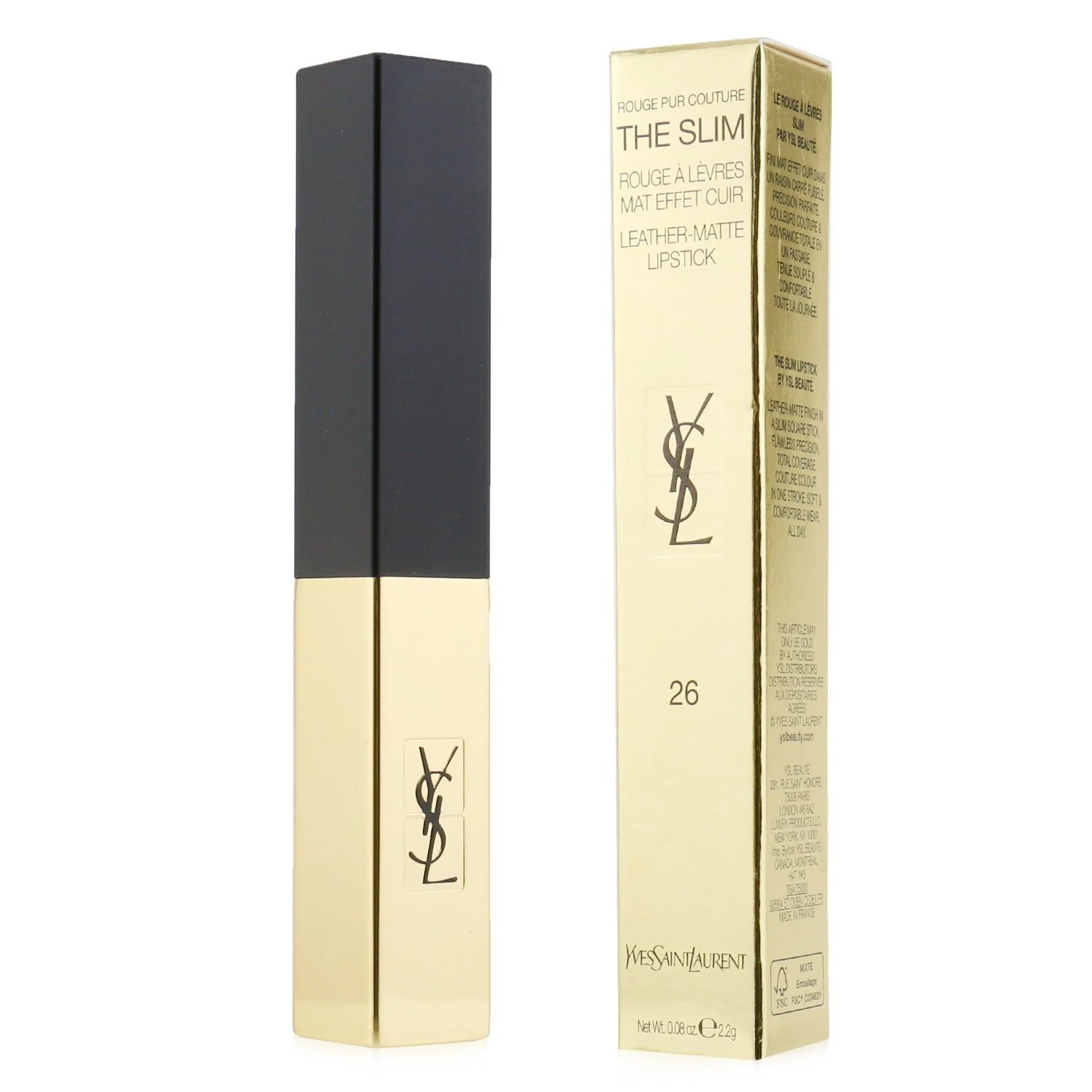 Yves Saint Laurent Rouge Pur Couture The Slim Leather Matte Lipstick - # 8 Contrary Fuchsia  2.2g/0.08oz