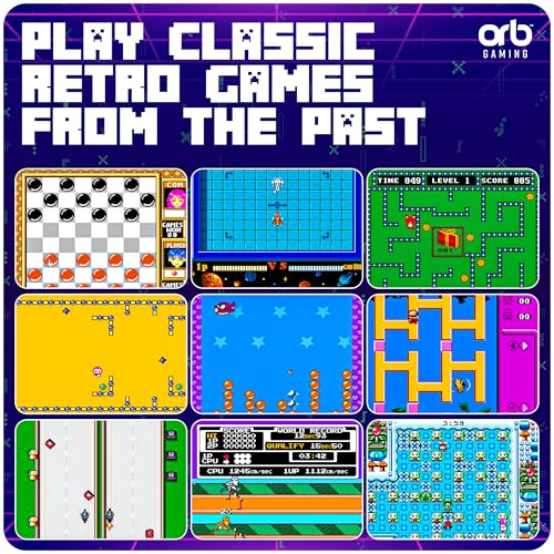 Mini Retro Games Console, 240 in-Built Games, 8-Bit Retro Gaming Handheld Console, 2.5” Full Colour LCD Screen Pocket Console, Immersive Sound Games Console - ThumbsUp!