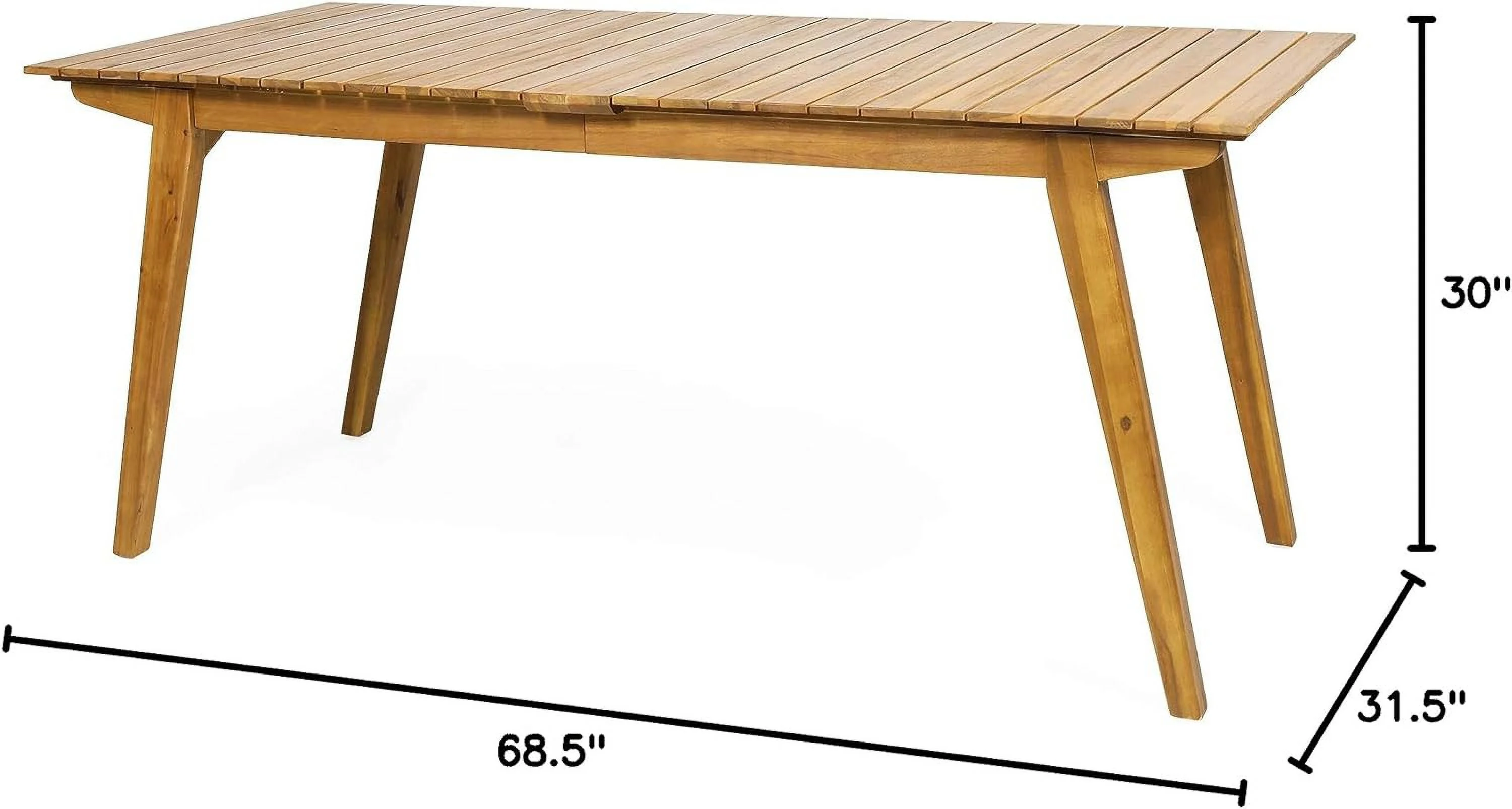 Hannah Outdoor Rustic Acacia Wood Dining Table, Teak