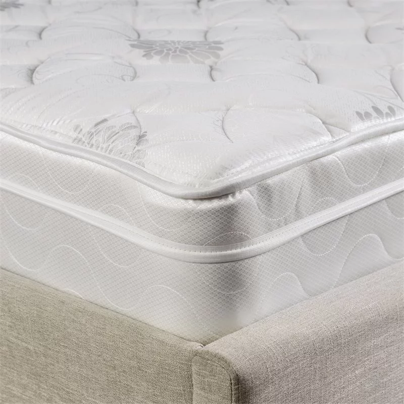 Furniture of America Kya Fabric 9-Inch Twin Euro Top Mattress in White