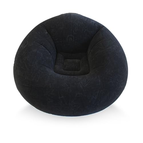 45x45x28 Inflatable Beanless Bean Bag Chair Lounge Sofa - Black