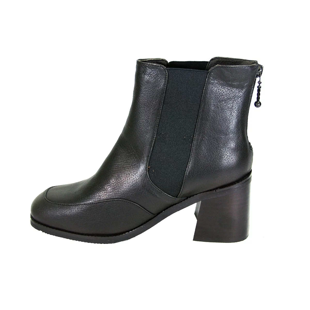 PEERAGE Cheyenne Women's Wide Width Leather Dress Ankle Boots BLACK 7.5
