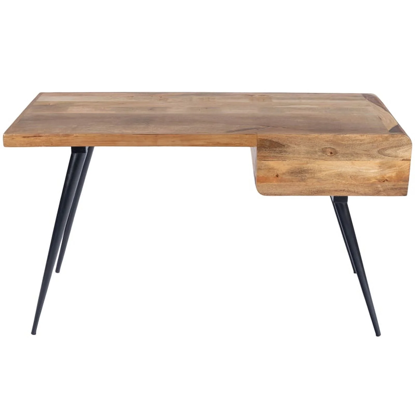 Beaumont Lane Rustic Industrial Natural Wood and Metal Desk in Brown
