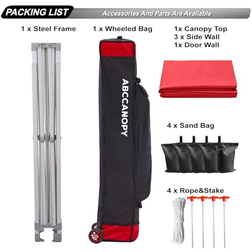 ABCCANOPY Easy Pop Up Canopy Tent with Sidewalls 10x10 Commercial -Series, White