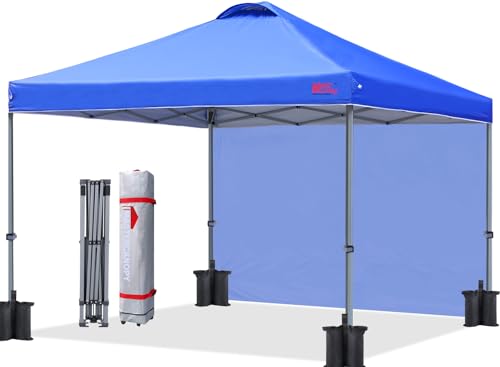 MASTERCANOPY Durable Pop-up Canopy Tent with 1 Sidewall (10'x10',White)