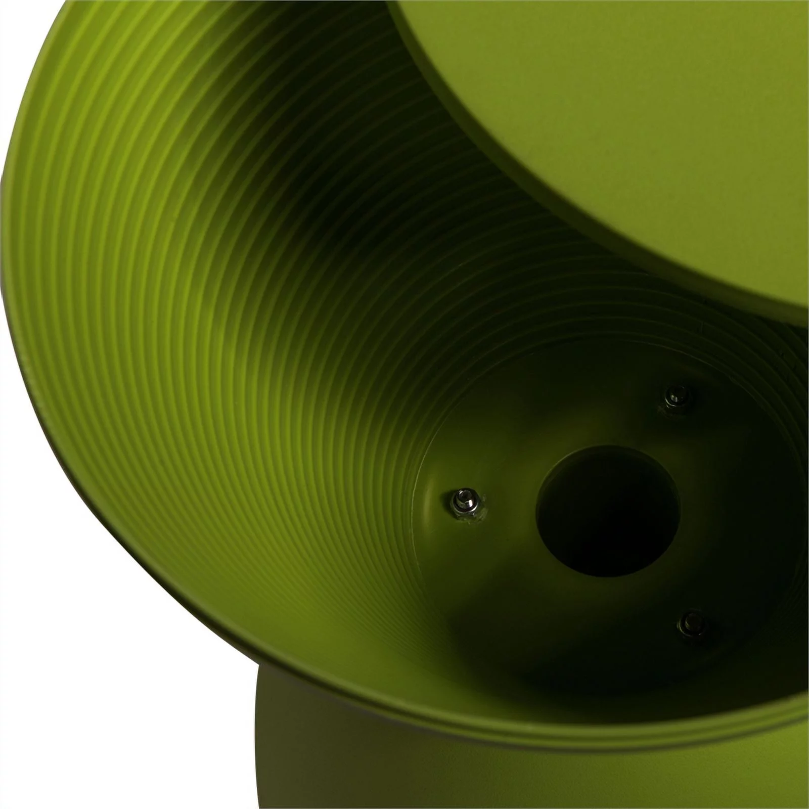 Home Square Modern Plastic Ribbed Round End Table in Green - Set of 2