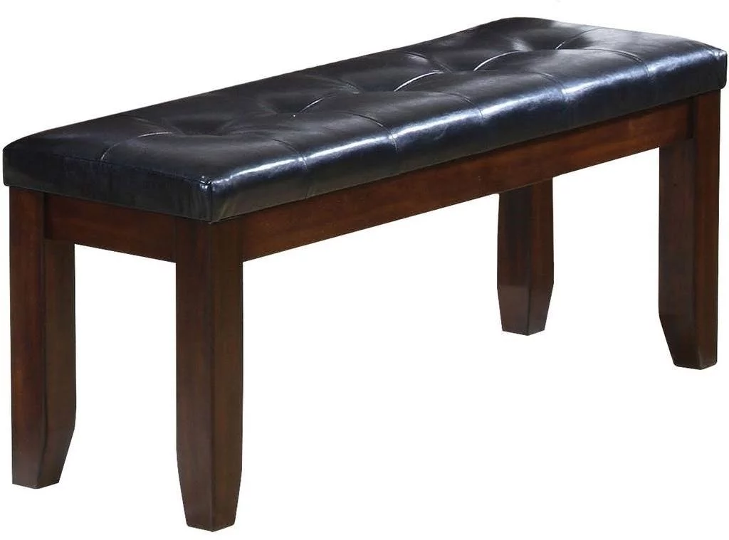 HomeRoots Furniture Rubber Wood Dining Bench, Black & Espresso