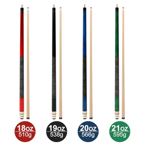 4 Pieces Pool Cue Stick 58 inch 18 oz 19 oz 20 oz 21 oz Billiard House Bar Pool Stick