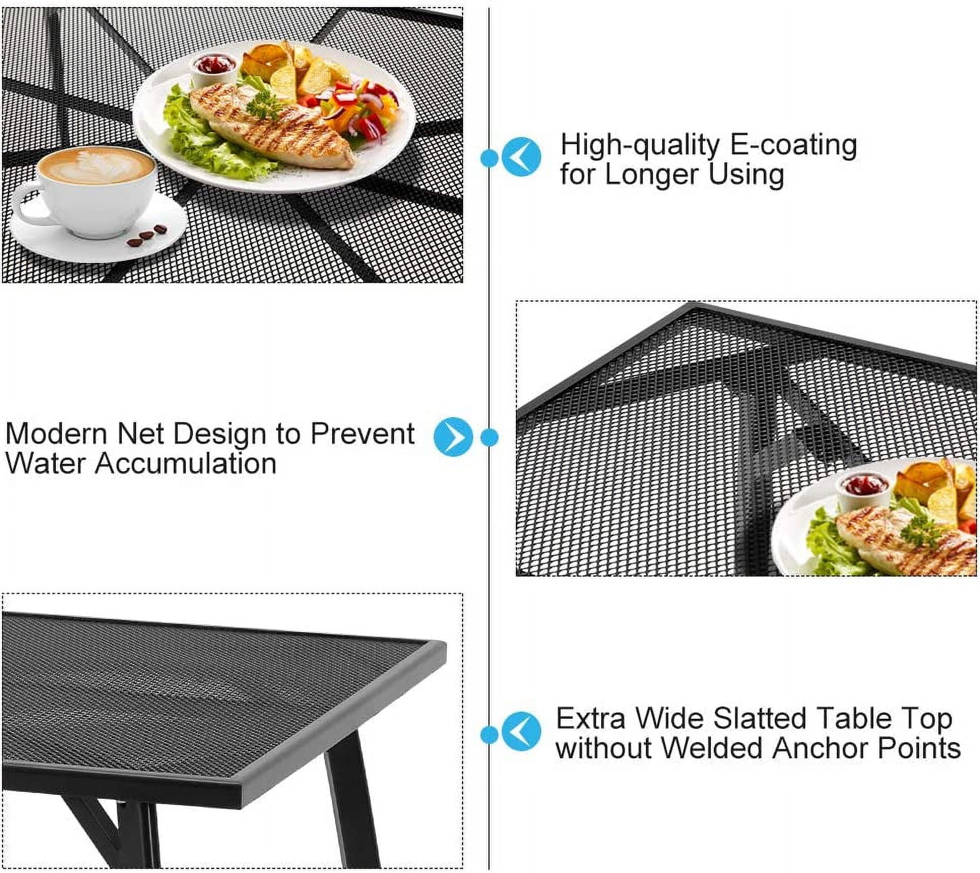 AECOJOY 5-Piece Patio Metal Dining Set with 4 Stackable Chairs-Dark Gray