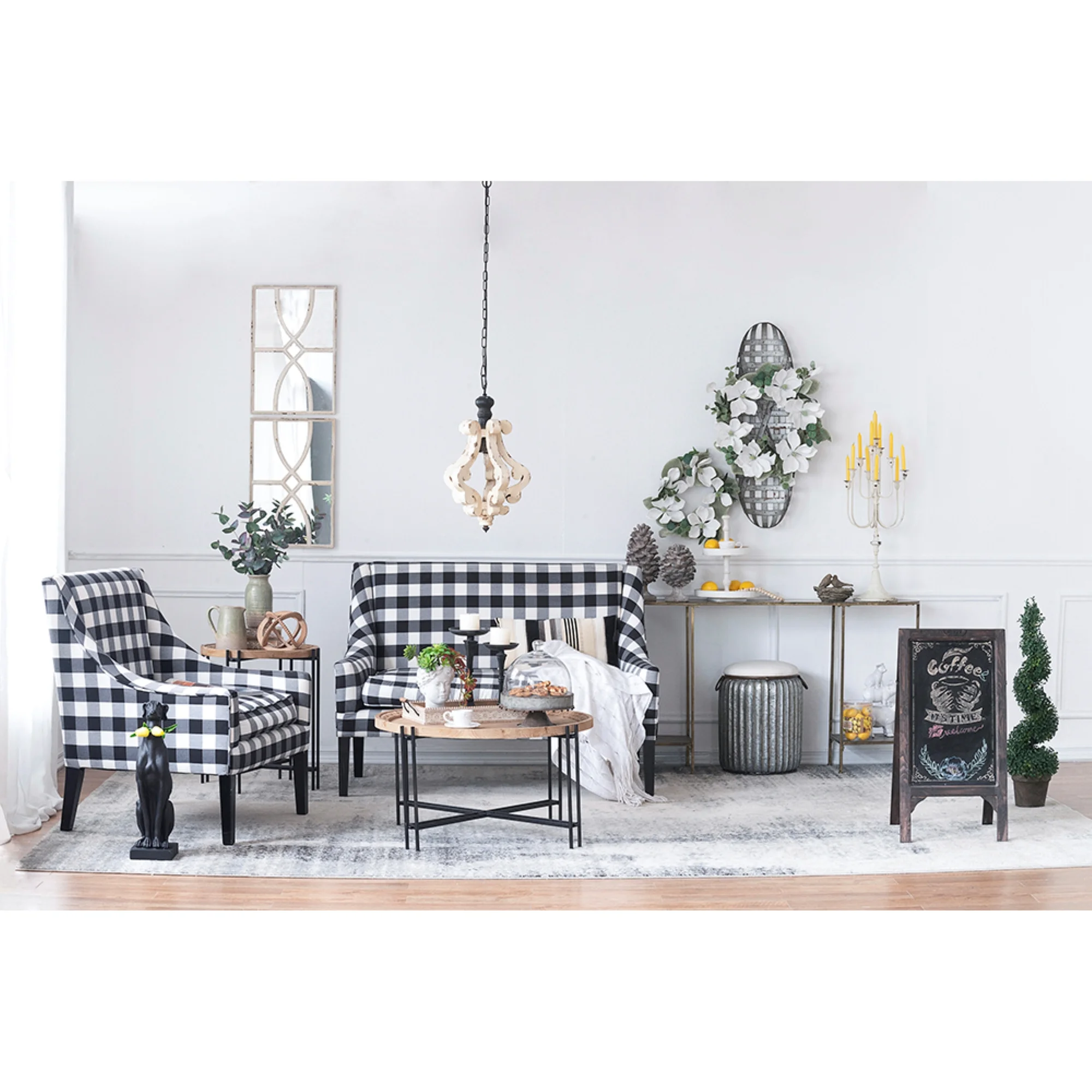 CC Home Furnishings Distressed Antique 1-Light Chandelier - 84