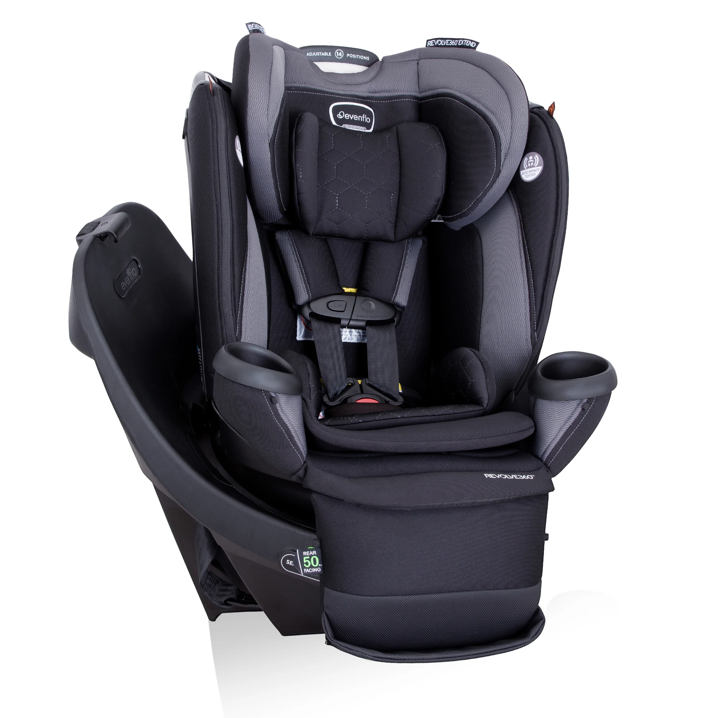 Revolve360 Extend All-in-One Rotational Car Seat with Quick Clean Cover (Revere Gray)