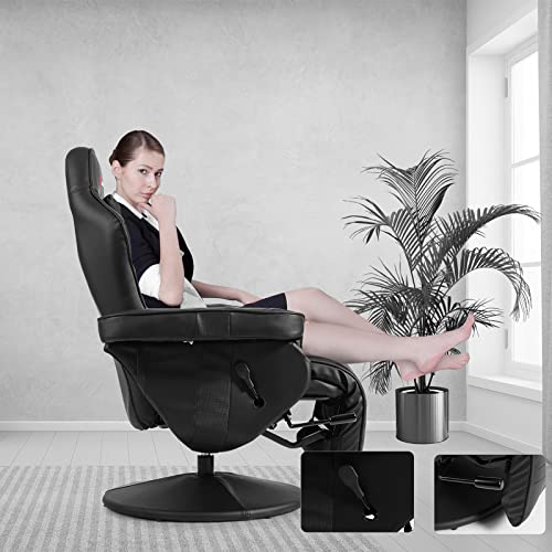 Gaming Recliner Adjustable Massage Gaming Chair with Cup Holder Footrest Ergonomic Single Sofa Living Room Home Theater Seating with Side Pouch, Blue