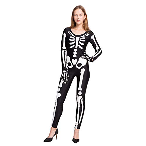 Spooktacular Creations Adult Glow in the Dark Skeleton Costume Women, Skeleton Bodysuit Halloween Costumes for Women Adult