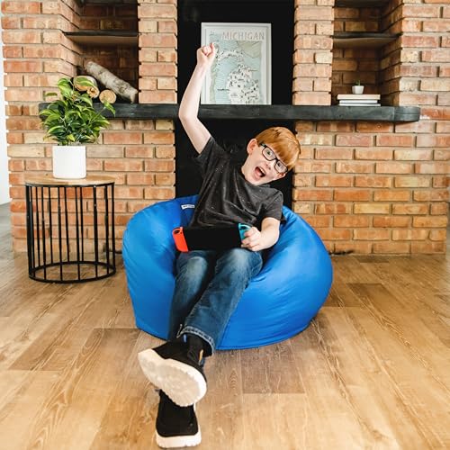 Big Joe Classic Bean Bag Chair, Sapphire Smartmax, Durable Polyester Nylon Blend, 2 feet Round