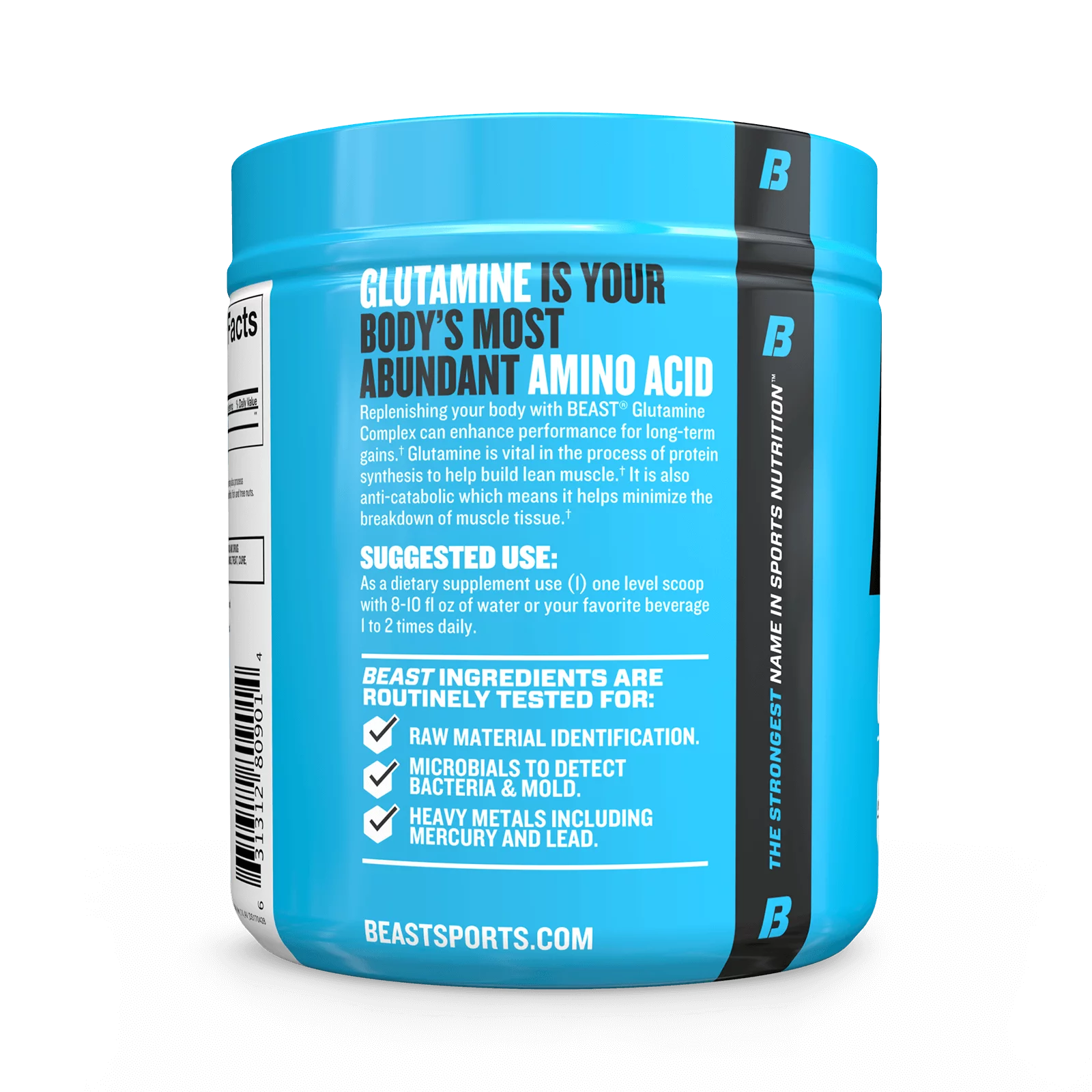 Beast Sports Nutrition Glutamine, Unflavored, 60 Servings