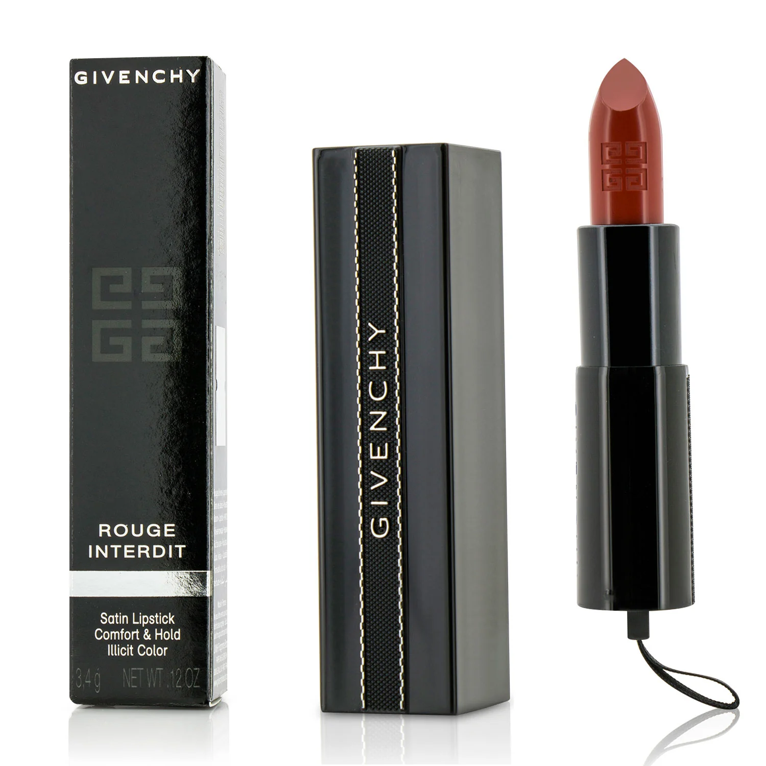 Givenchy Rouge Interdit Satin Lipstick - # 12 Rouge Insomnie  3.4g/0.12oz