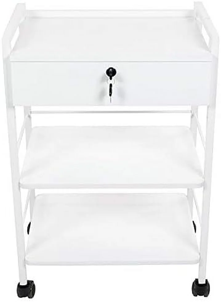 Pro Medical Dental Mobile Utility Cabinet & Cart With Steel Frame And One Drawer