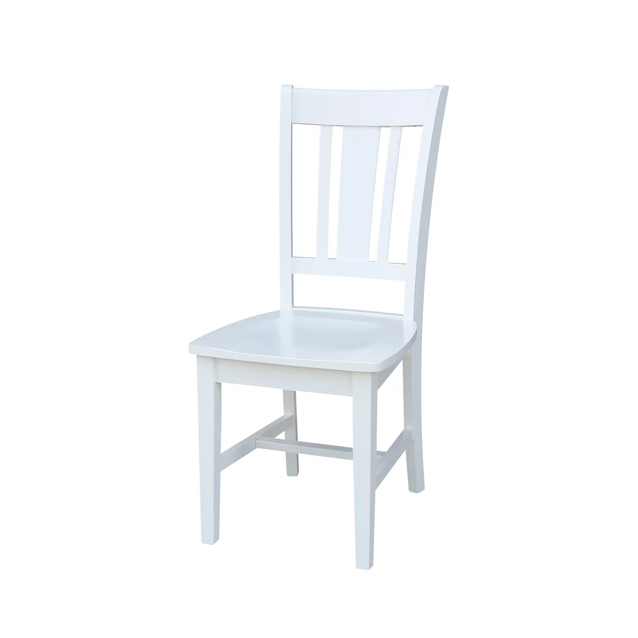 Set of Two San Remo Solid Wood Splatback Chairs in White