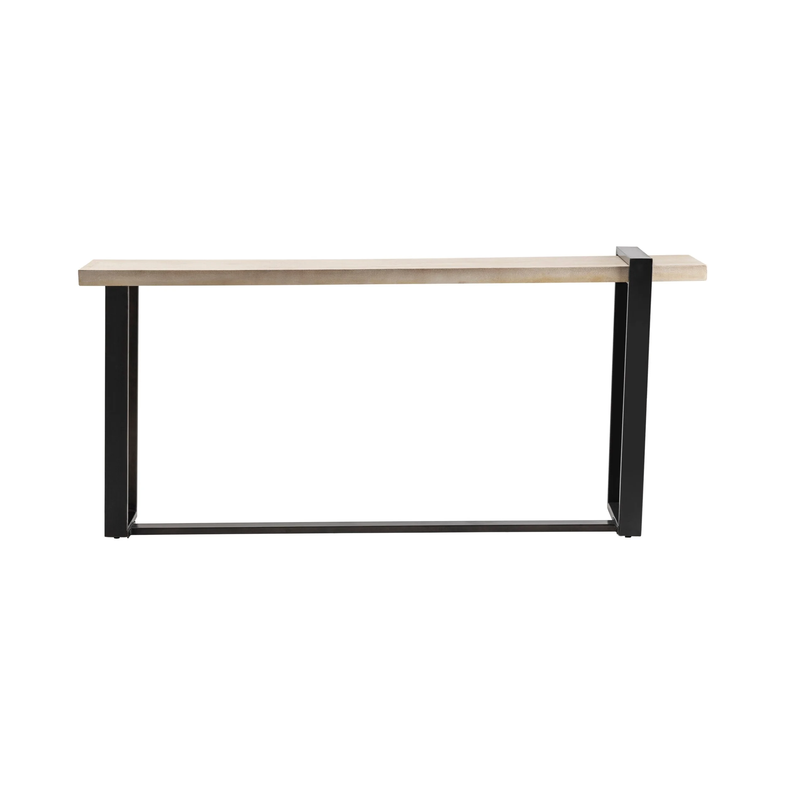 Matthews Farmhouse Metal and Wood Narrow Console Table Metal Black